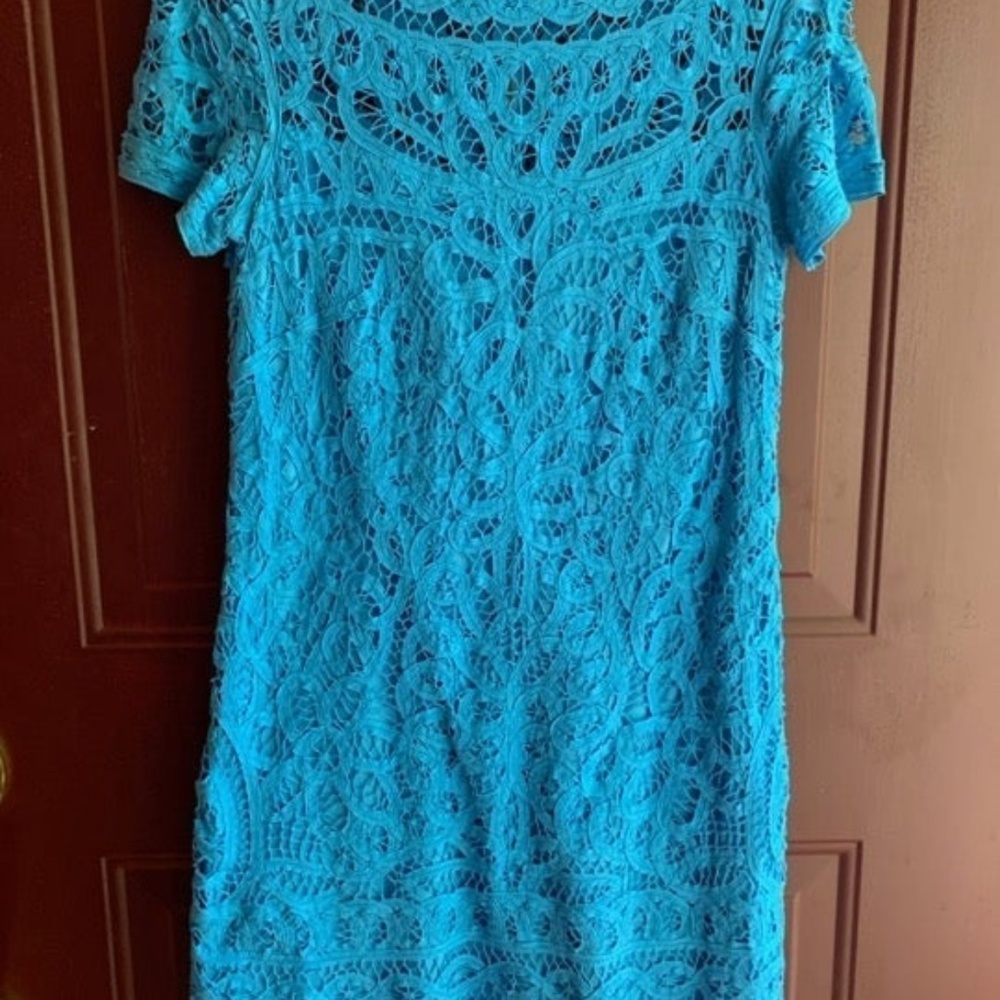 Lilly Pulitzer Mariekate Battenberg Blue Lace Dress View 3